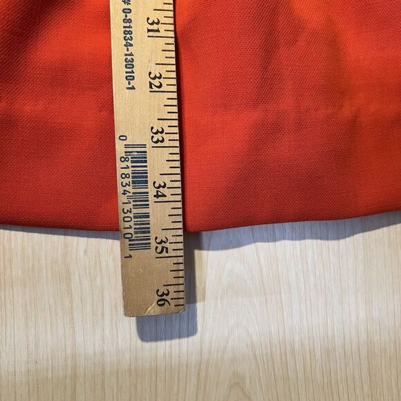 Victoria Beckham Orange Black Retro High Neck Shift Dress S Modest Classy Demure - Picture 10 of 11